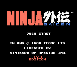Ninja Gaiden - Evil Edition Title Screen